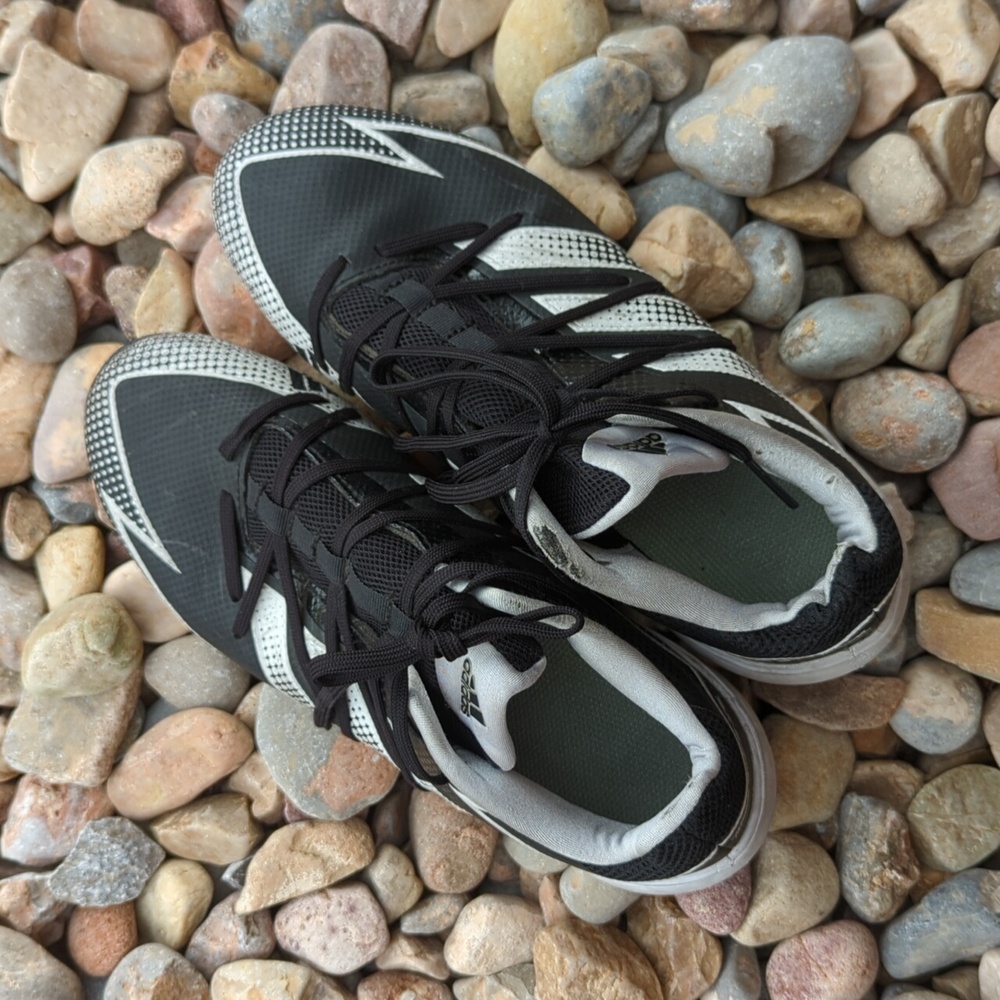 Adidas Afterburner Baseball‎ Cleats Black & White Men's Shoes Size 7